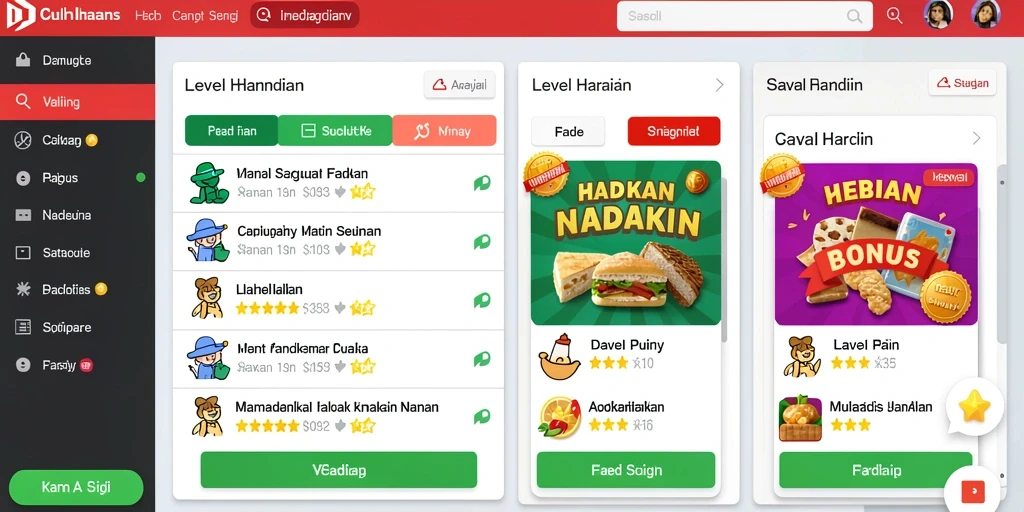 Tampilan antarmuka utama LUCKYRP yang menarik.