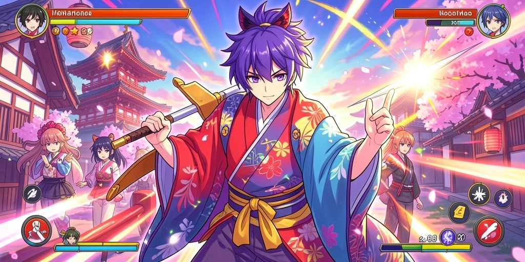 Tampilan awal game dengan karakter pilihan yang beragam.