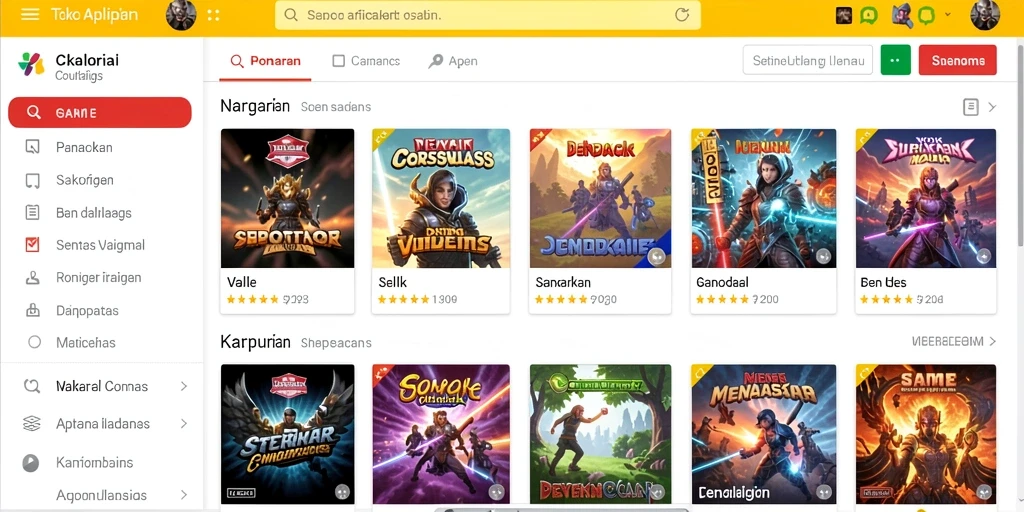 Tampilan permainan yang menarik dan penuh warna.